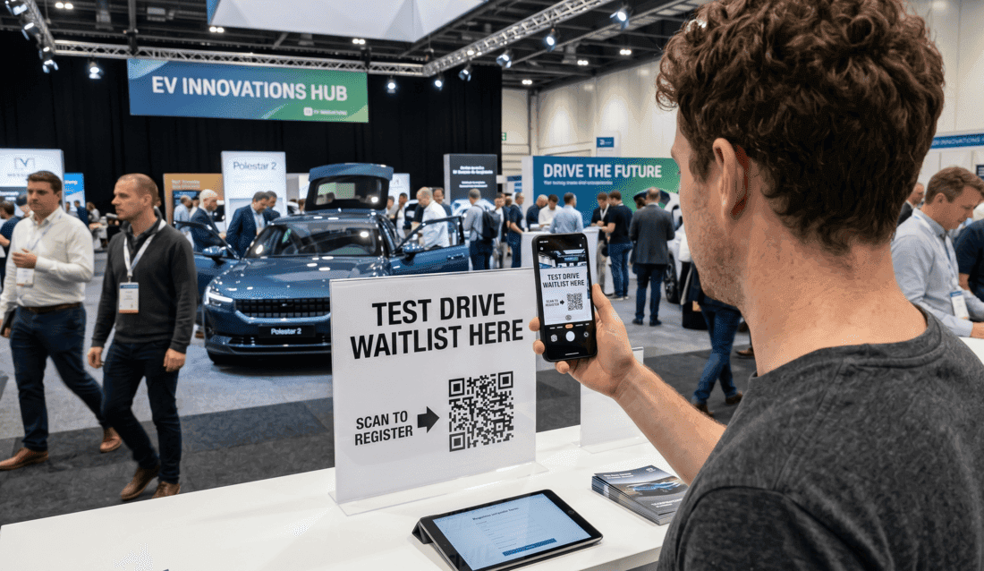 Attendees join without clogging your booth